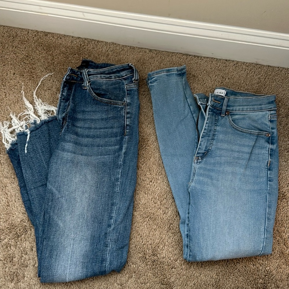 LOFT “the jegging” with included second pair of Risen Jeans wide leg
